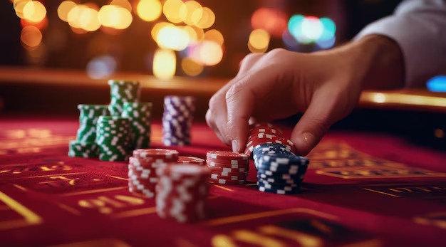 Live blackjack dealer at nuvo studio managing physical card shoe